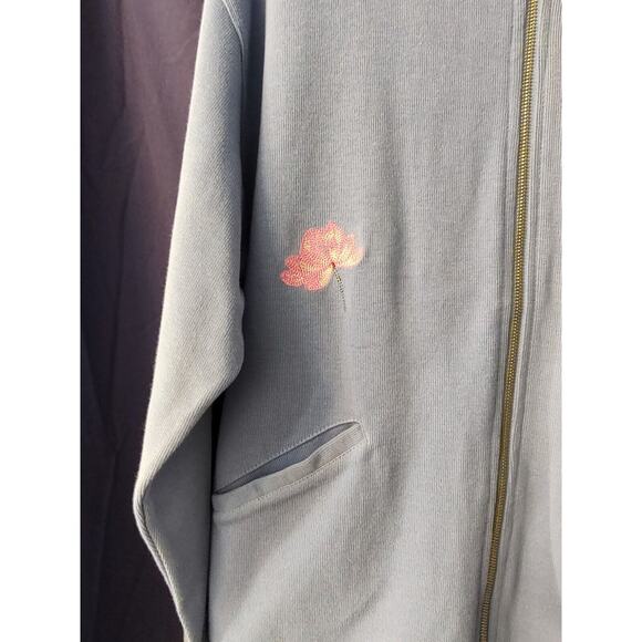 Lighthouse Apparel Soft Blue Jacket With Flowers on front women's size XL - Picture 8 of 11